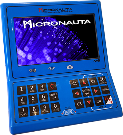 Micronauta M6 - Consola inteligente con venta a bordo. Boletera electrónica con GPS y 4G. Conectividad wifi. Homologada por Nación Servicios. Consola Inteligente y Mini Validador SUBE GPS